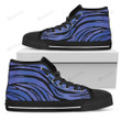 Black Blue Zebra High Top Shoes