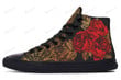 Gold Mandala And Red Roses High Top Shoes