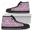 Pink Girly Unicorn Donut High Top Shoes