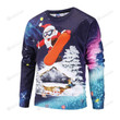 Santa Claus Ski Super Cool Icon Ugly Christmas Sweater, All Over Print Sweatshirt