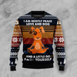 Peace Love And Dog For Unisex Ugly Christmas Sweater, All Over Print Sweatshirt