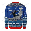 Bigfoot Surfing Ugly Christmas Sweater, All Over Print Sweatshirt