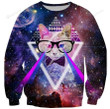 Cat Galaxy Space For Unisex Ugly Christmas Sweater, All Over Print Sweatshirt