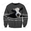Cow With Black Farm Ugly Christmas Sweater, All Over Print Sweatshirt