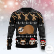 Crazy Sloth Ugly Christmas Sweater, All Over Print Sweatshirt