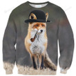 Dapper Fox Ugly Christmas Sweater, All Over Print Sweatshirt