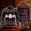 Baseball Flag Ugly Christmas Sweater, All Over Print Sweatshirt