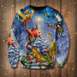 Dragon Family Around Christmas Tree Ugly Sweater