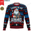 Santa Claus Living In An Ammo Christmas For Unisex Ugly Christmas Sweater, All Over Print