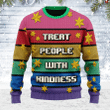 Treat People With Kindness Ugly Christmas Sweater, All Over Print Sweatshirt