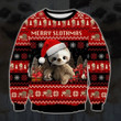 Baby Sloth And Christmas Red Black Ugly Christmas Sweater, All Over Print Sweatshirt