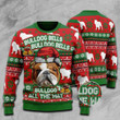 English Bulldog Bells Merry Christmas Ugly Christmas Sweater, All Over Print Sweatshirt