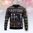 Autism Skeleton It's Not A Disability, It's A Different Ability Ugly Christmas Sweater, All Over Print Sweatshirt