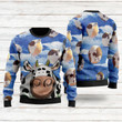 Fat Cow Ugly Christmas Sweater, All Over Print Sweatshirt