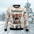 Cat Caffeine Ugly Christmas Sweater, All Over Print Sweatshirt