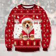 Merry Corgi Dog Corgmas Ugly Christmas Sweater 3D