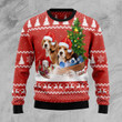 Beagle Dashing Ugly Christmas Sweater, All Over Print Sweatshirt
