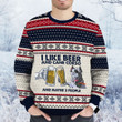 I Like Beer And Cane Corso Ugly Christmas Sweater, All Over Print Sweatshirt