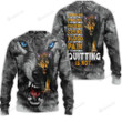 Wolf Quitting Ugly Christmas Sweater, All Over Print Sweatshirt