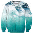 Ocean Wave Ugly Christmas Sweater, All Over Print Sweatshirt