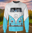 Hippie Blue Bus Driver Ugly Christmas Sweater, All Over Print Sweatshirt