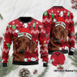 Red Dachshund And Fuck Ugly Christmas Sweater, All Over Print Sweatshirt
