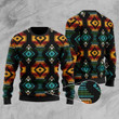 Black Patterns Ugly Christmas Sweater, All Over Print Sweatshirt