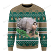 Merry Christmas Rhino Giving Birth Ugly Christmas Sweater, All Over Print Sweatshirt