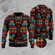 Black Native Tribes Pattern Ugly Christmas Sweater, All Over Print Sweatshirt