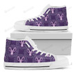 Purple Capricorn Zodiac Pattern High Top Shoes
