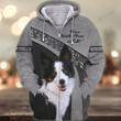 Border Collie Dog Never Walk Alone 3D All Over Print Hoodie, Zip-Up Hoodie