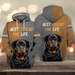 Rottweiler Love Best Friend For Life 3D All Over Print Hoodie, Zip-up Hoodie