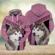 Alaska Malamute Dog Never Walk Alone 3D All Over Print Hoodie, Zip-Up Hoodie