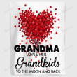 Personalized Grandma Love Her Grandson To The Moon And Back Fleece, Sherpa Blanket