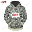 Youtube Dollar 3d All Over Print Hoodie, Or Zip-up Hoodie