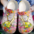 Tennis Floral Crocs Crocband Clogs, Gift For Lover Tennis Crocs Comfy Footwear