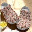English Bulldog Floral Background Crocs Crocband Clogs, Gift For Lover English Bulldog Crocs Comfy Footwear