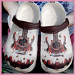 Guitar Red Painting Crocs Crocband Clogs, Gift For Lover Guitar Red Painting Crocs Comfy Footwear