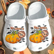 Halloween Sloth Pumpkin Crocs Crocband Clogs, Gift For Lover Halloween Sloth Pumpkin Crocs Comfy Footwear