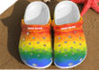Custom Name LGBT Crocs Crocband Clogs, Gift For Lover LGBT Crocs Comfy Footwear