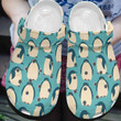 Cute Green Penguin Blue Crocs Crocband Clogs, Gift For Lover Green Penguin Crocs Comfy Footwear
