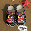 Personalized Teacher Love Teach Crocs Crocband Clogs, Gift For Lover Teacher Crocs Comfy Footwear