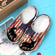 Deer American Flag Crocs Crocband Clog, Gift For Lover Deer American Crocs Comfy Footwear