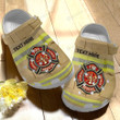 Personalized Firefighter Hero Uniform Crocs Crocband Clogs, Gift For Lover Firefighter Crocs Comfy Footwear