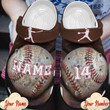 Personalized Baseball Crocs Crocband Clogs, Gift For Lover Baseball Crocs Comfy Footwear