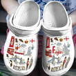 England Culture Crocs Crocband Clogs, Gift For Lover England Culture Crocs Comfy Footwear