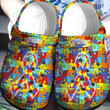 Autism Awareness Crocs Crocband Clogs, Gift For Lover Autism Awareness Crocs Comfy Footwear