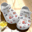 Bowling Whitesole Floral Crocs Crocband Clogs, Gift For Lover Bowling Whitesole Floral Crocs Comfy Footwear