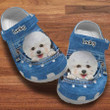 Personalize Bichon Frise in Pocket Dog Denim Crocs Crocband Clogs, Gift For Lover Bichon Frise Crocs Comfy Footwear