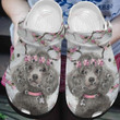 My Floral Poodle Peach Blossom Crocs Crocband Clogs, Gift For Lover Poodle Peach Blossom Crocs Comfy Footwear